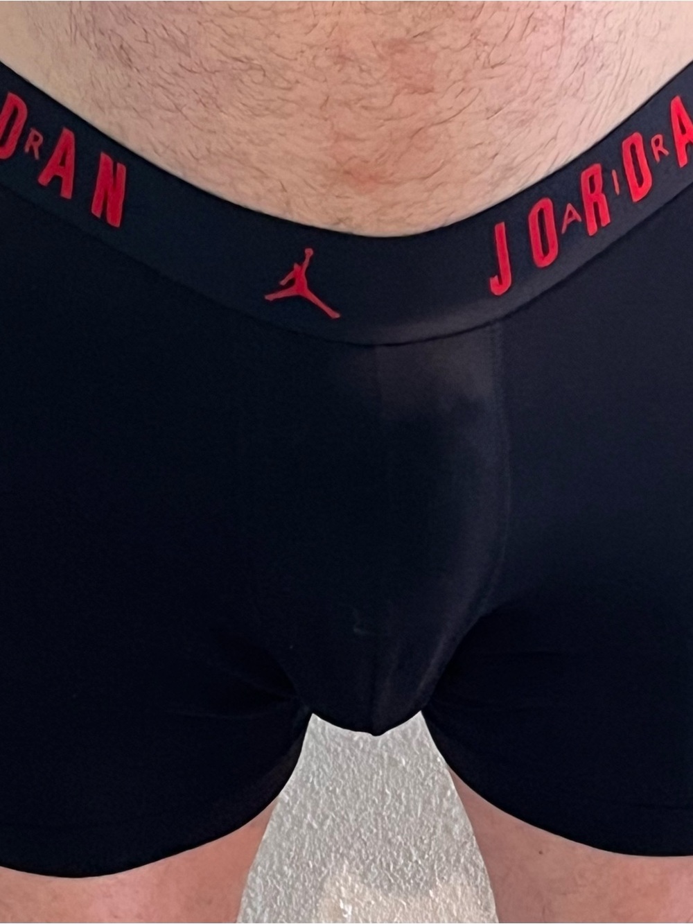 Jordan Black Boxer Briefs with Red Logo Waistband